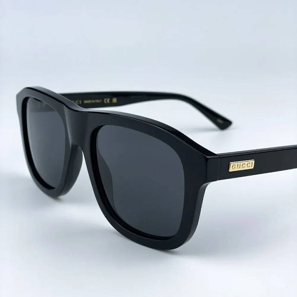 SALE! NEW Gucci GG1316S 001 Black Grey Square Unisex Sunglasses - Picture 6 of 11